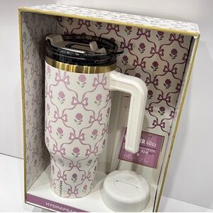 NWOT Hydrapeak Rose Bow Limited Edition 40oz Stainless Steel Tumbler